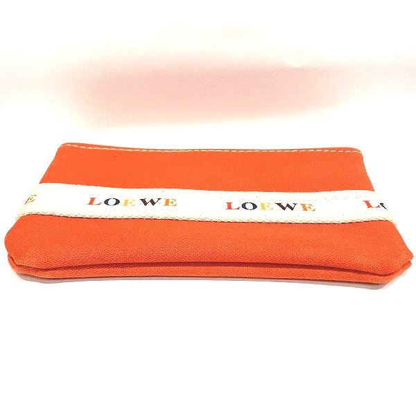 Loewe Canvas Logo Pouch for Women in Good Condition