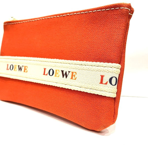 Loewe Canvas Logo Pouch for Women in Good Condition