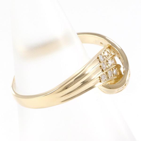 K18YG Diamond Ring, Size 10, with 0.20 Carat Diamond, Total Weight around 4.0g, Women's Gold Jewelry