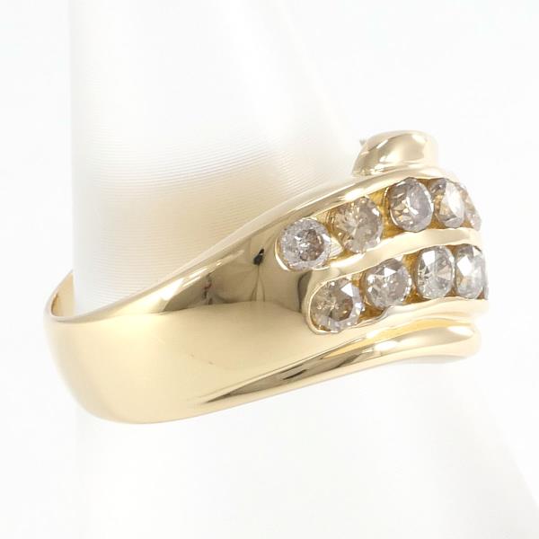 Ladies Ring (Size 12) with Brown Diamond 1.00ct in K18 18k Yellow Gold, Total Weight Approx 4.2g, Gold, Used