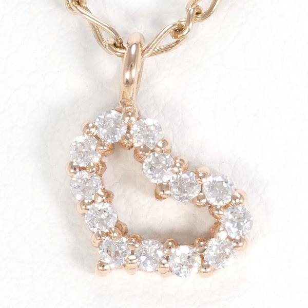 K10 Pink Gold Zircon Necklace in Excellent Condition