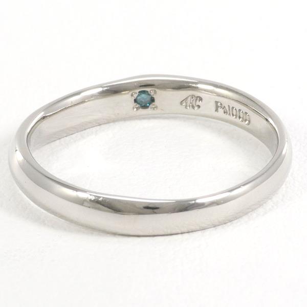 4℃ PT1000 Platinum Blue Diamond Ring Size 7