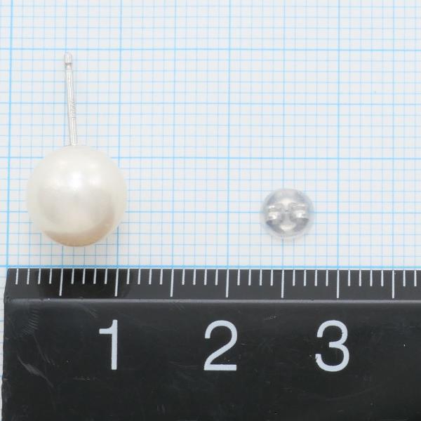 PT900 Platinum Pearl Earrings Clip/Stud in Excellent Condition