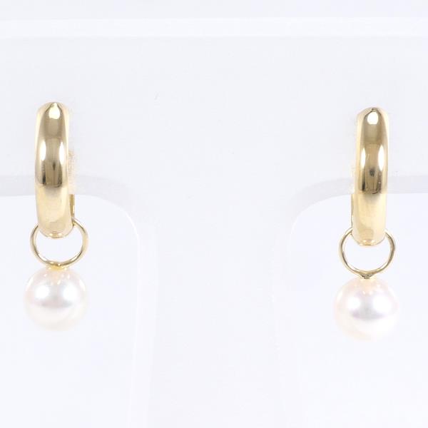 K18 Yellow Gold Pearl Earrings in Pristine Condition