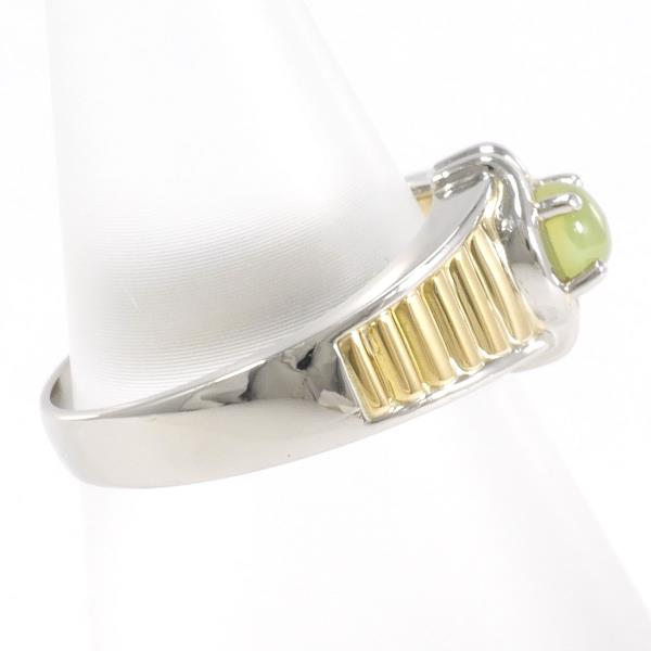 Chrysoberyl Cat's Eye Ring set in K18 Yellow Gold & Platinum PT900, 0.40ct, Size 10.5, Gold, for Women, Pre-Owned