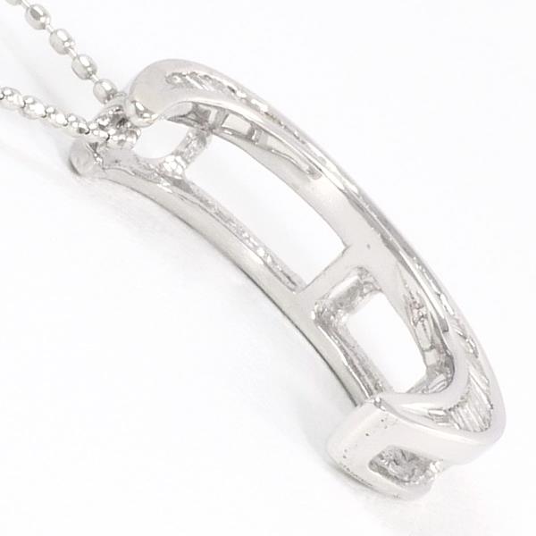 Ladies Necklace with Diamonds in K18 18k White Gold, Total Weight Approx 3.2g, Length