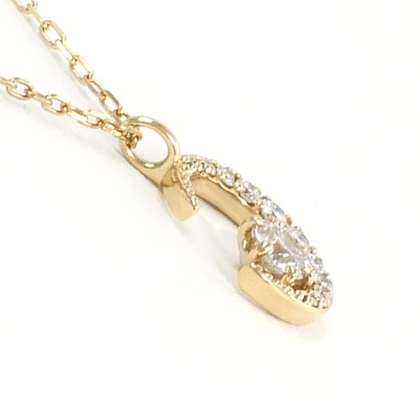 K18 Yellow Gold Necklace with 0.186ct and 0.12ct Diamonds, Total Weight 2.6g, Approximately 45cm Length