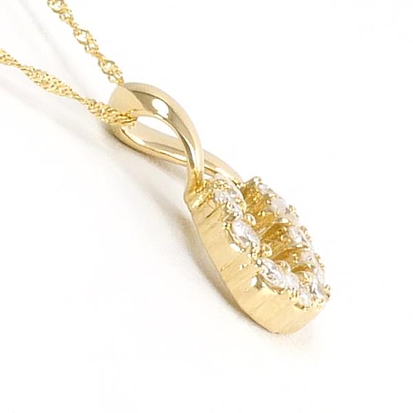 K18 Yellow Gold Necklace with 0.51ct Diamond, Total Weight 2.9g, Approximately 40cm Length