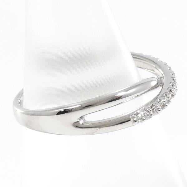 K18 18K White Gold Ring with 0.12 ct Diamond, Size 11, Total Weight approx. 3.7g, Women's Jewelry