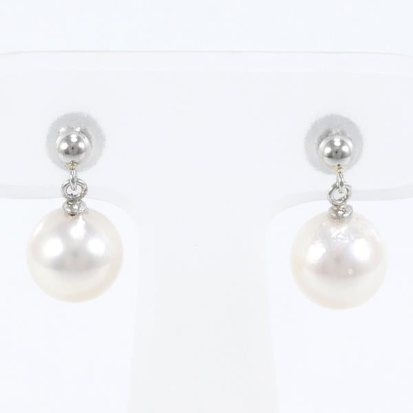 PT900 Platinum Pearl Earrings 2.1g in Excellent Condition