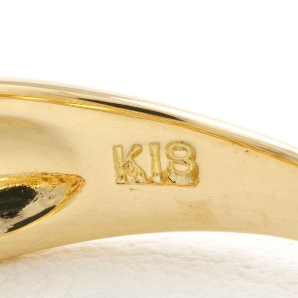 K18 Yellow Gold, Size 9 Ladies Ring with Pearl (approx. 7.5mm) and 0.17ct Diamond in Excellent Condition