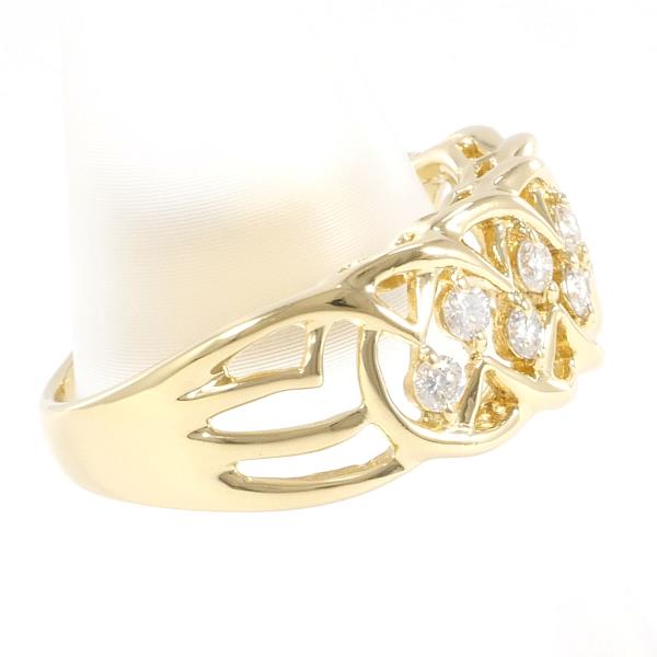 Ladies Ring (Size 10) with Diamond 0.30ct in K18 18k Yellow Gold, Total Weight Approx 4.4g, Gold, Used