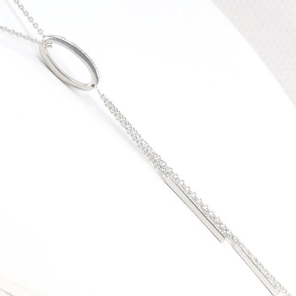 K18 White Gold & Diamond Necklace (0.11ct) Approximately 65cm, with a total weight of about 4.6g - Ladies' Silver Jewelry