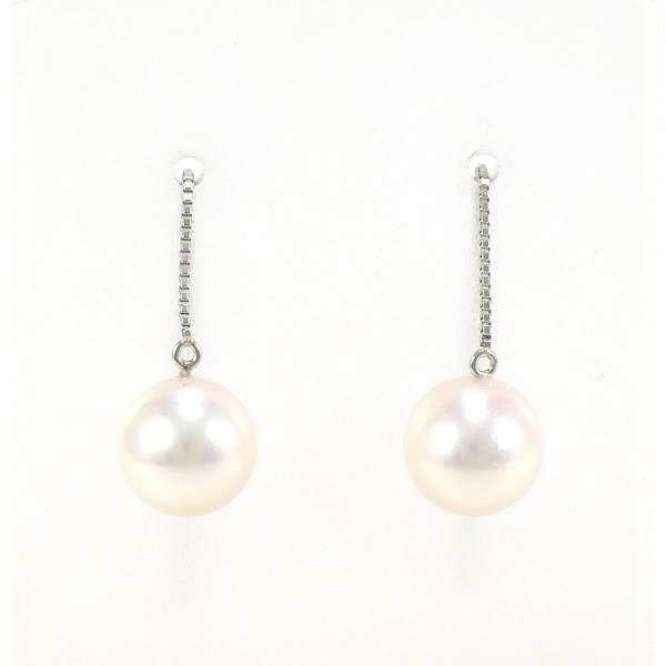 PT850 Platinum Pearl Earrings in Great Condition