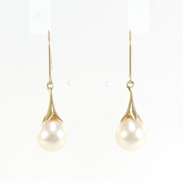 K18 Yellow Gold Pearl Earrings in Excellent Condition