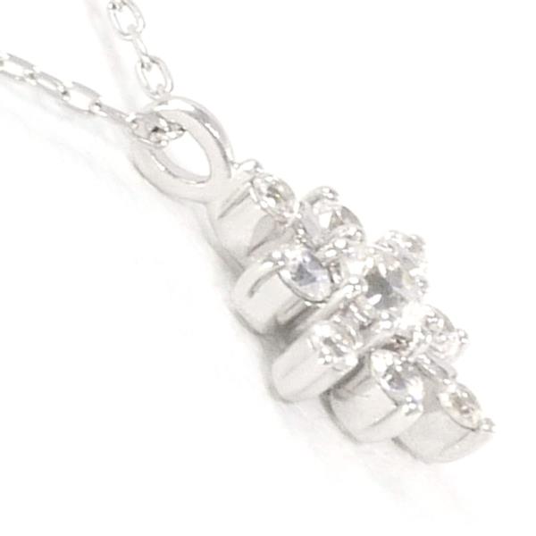 Canal 4℃ K10 White Gold Zirconia Necklace in Excellent Condition