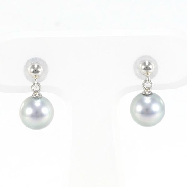 PT900 Platinum Pearl Earrings in Excellent Condition