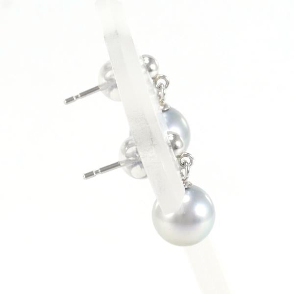 PT900 Platinum Pearl Earrings in Excellent Condition