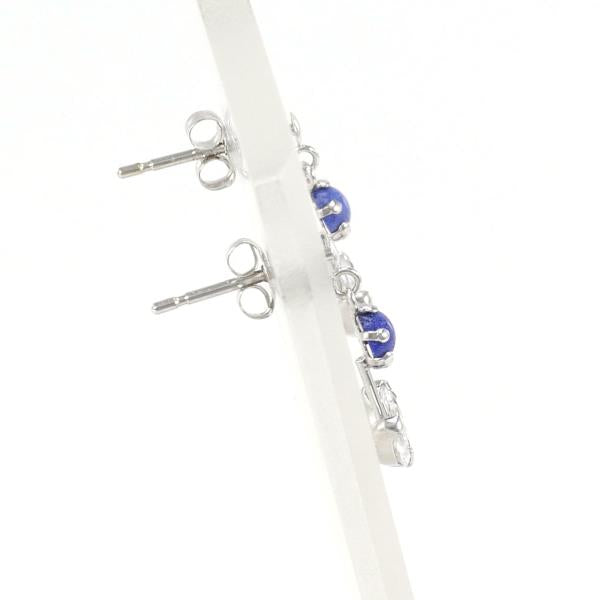 K14 White Gold Lapis Lazuli Earrings in Excellent Condition