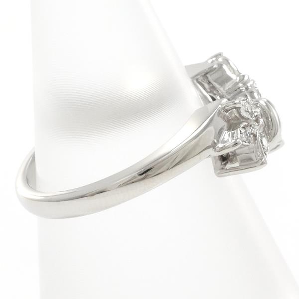 Platinum PT900 & Diamond Ring (Size 11, 0.10ct) with a total weight of approximately 6.9g - Ladies' Silver Jewelry