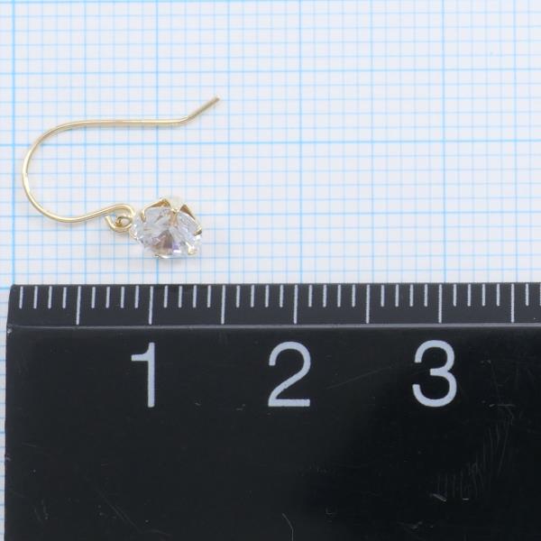 K18 Yellow Gold Zirconia Earrings in Great Condition