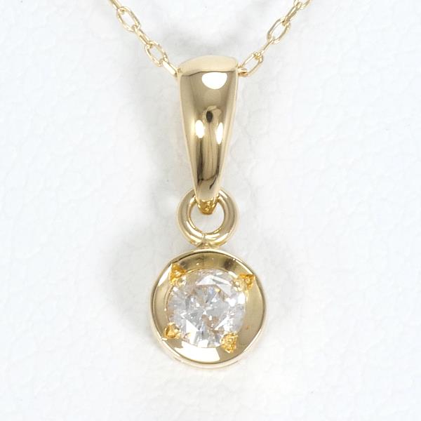 K18 Yellow Gold Diamond Necklace 0.1ct in Excellent Condition