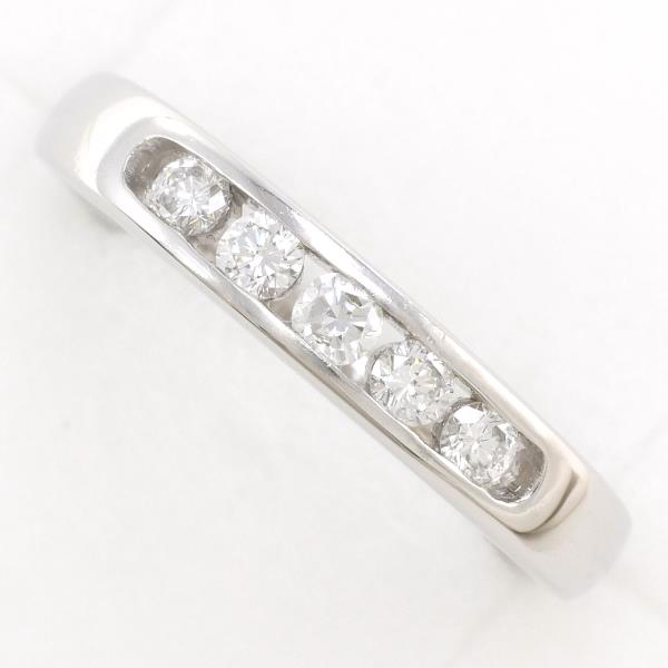 Platinum PT900 Ring (Size 15) with Diamond (0.30ct), Total Weight Approx. 5.9g - Ladies Pre-owned Jewelry in Excellent Condition