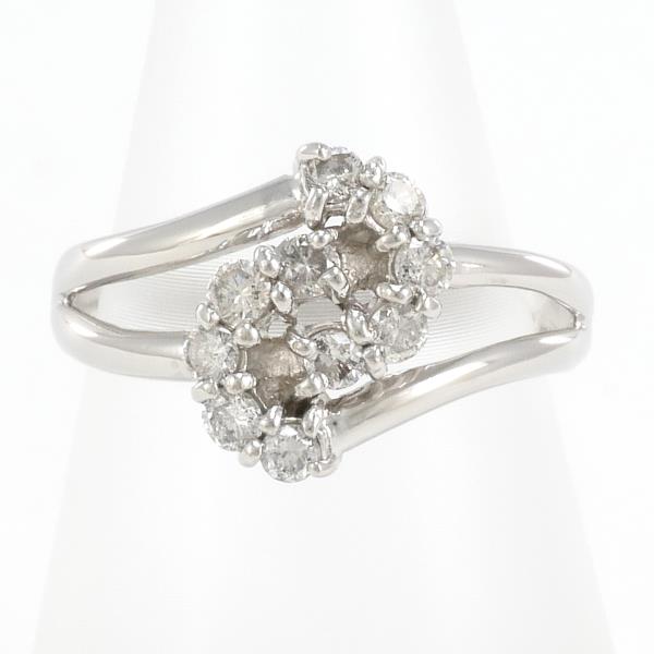 Platinum PT900 Ring (Size 12) with Diamond (0.50ct), Total Weight Approx. 4.1g - Ladies Pre-owned Jewelry in Excellent Condition