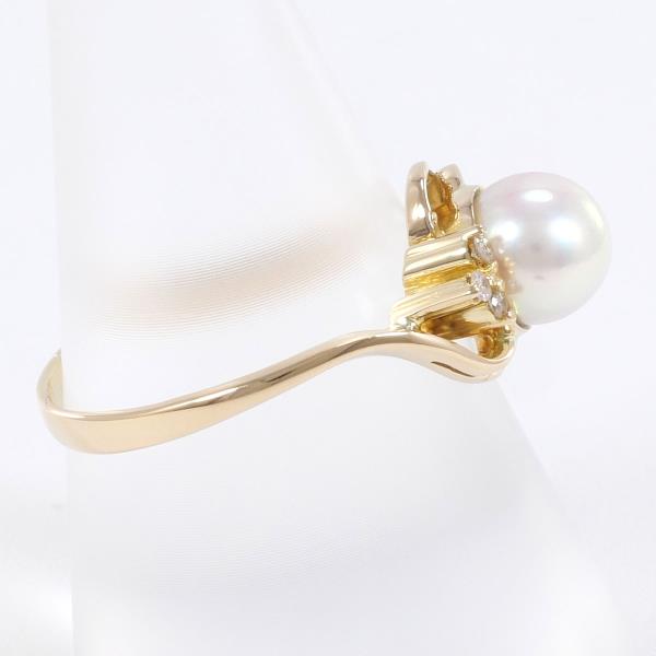 Pearl Diamond Ring - K18 Yellow Gold, Pearl approx. 7mm, Diamond, Size 19, Total Weight approx. 3.8g