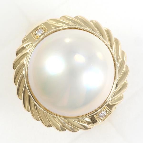 K18 18k Yellow Gold Ring (Size 10.5) with Mabe Pearl, Total Weight approx 8.0g - Ladies' Used in Excellent Condition