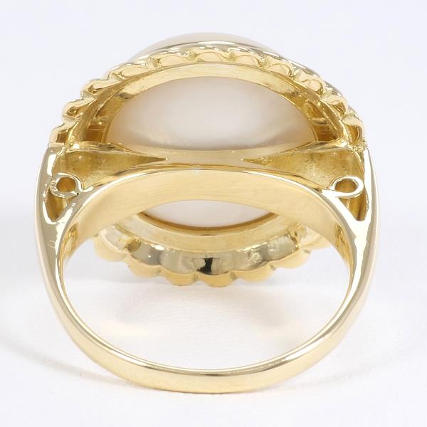 K18 18k Yellow Gold Ring (Size 10.5) with Mabe Pearl, Total Weight approx 8.0g - Ladies' Used in Excellent Condition