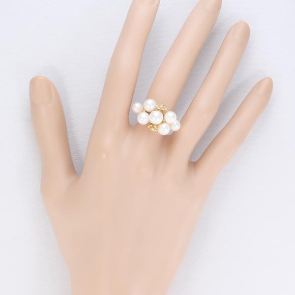 K14 Yellow Gold Pearl Ring 7.5 in Excellent Condition