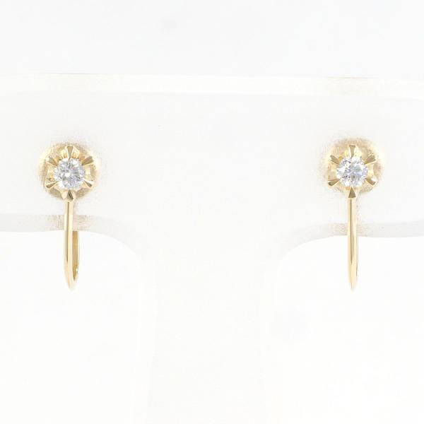 K18 Yellow Gold Diamond Earrings 0.05ct in Excellent Condition