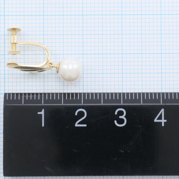 K18 Yellow Gold Pearl Earrings in Excellent Condition