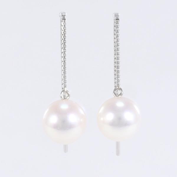 PT850 Platinum Pearl Earrings in Great Condition