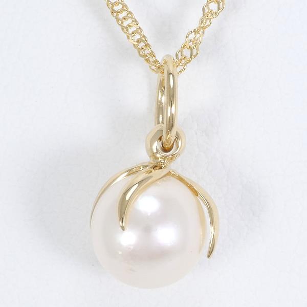 K18 Yellow Gold Pearl Necklace in Pristine Condition