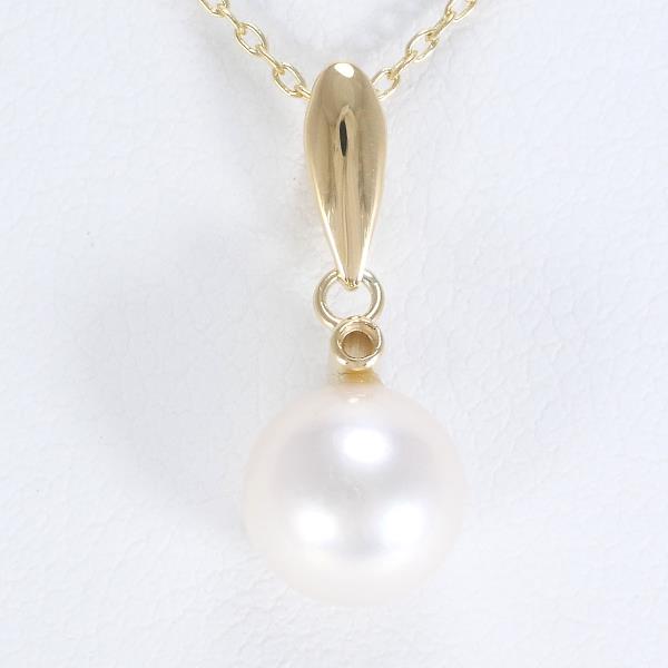 K18 Yellow Gold Pearl Necklace in Excellent Condition