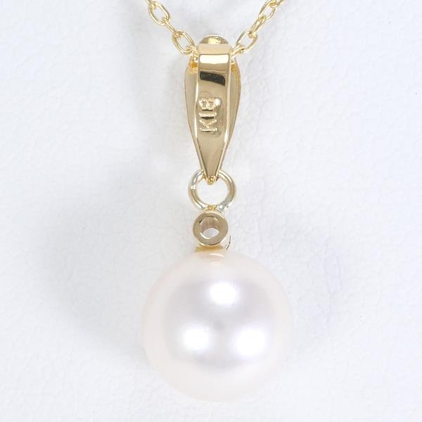 K18 Yellow Gold Pearl Necklace in Excellent Condition