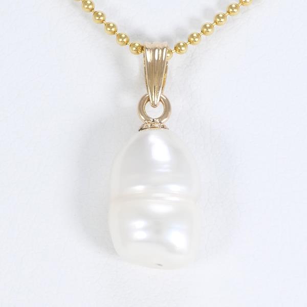 18ct Yellow Gold Pearl Necklace, Total Weight Approx. 4.3g, Length 45cm in Excellent Condition