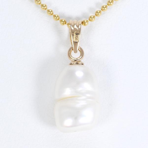 18ct Yellow Gold Pearl Necklace, Total Weight Approx. 4.3g, Length 45cm in Excellent Condition