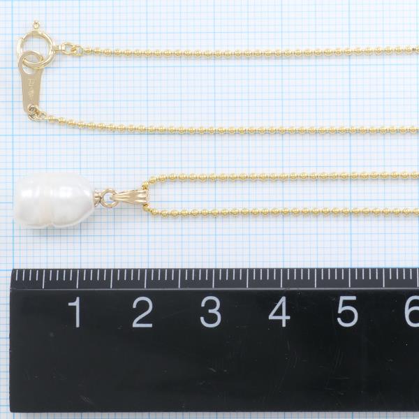 18ct Yellow Gold Pearl Necklace, Total Weight Approx. 4.3g, Length 45cm in Excellent Condition