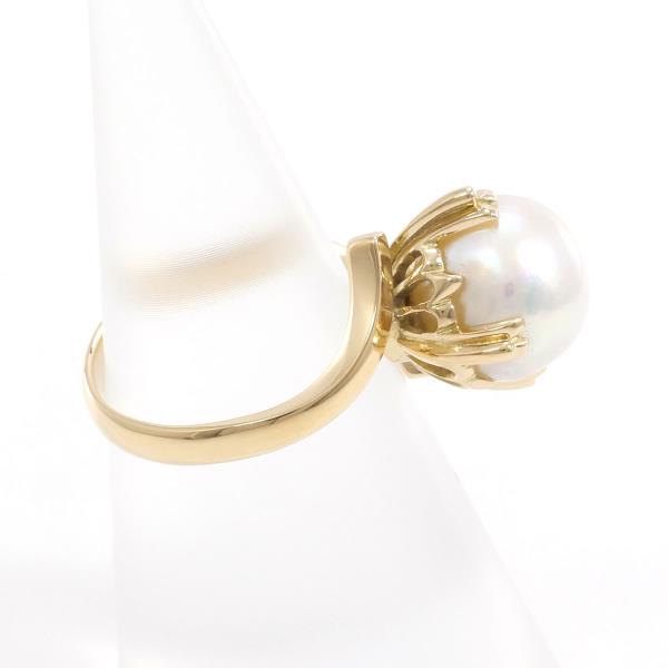 K18 Yellow Gold Ring with Approximately 10.5mm Pearl, Size 11.5, Weighs Approximately 6.4g