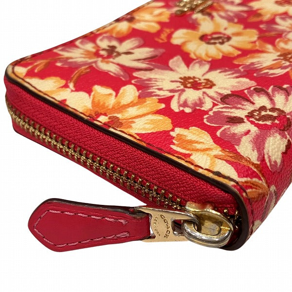 Coach Floral Daisy Zip-Around Wallet 3474 in Good Condition