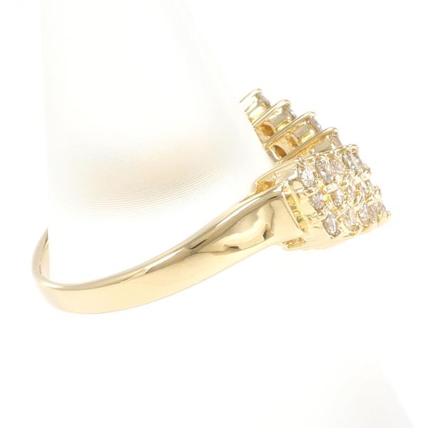 18K Yellow Gold Ring with 0.50 Carat Brown Diamond, Ladies' Size 9, Weight Approximately 3.0g