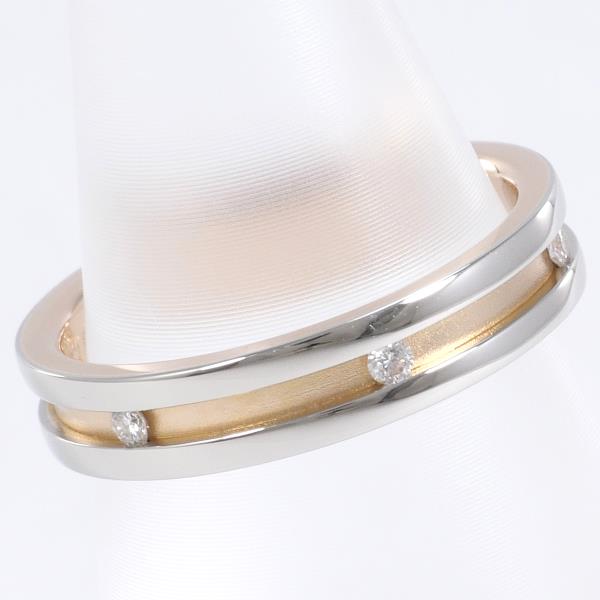 NINA RICCI Platinum & 18K Pink Gold Ring with Diamond, Size 6, Weight 3.6g in Excellent Condition