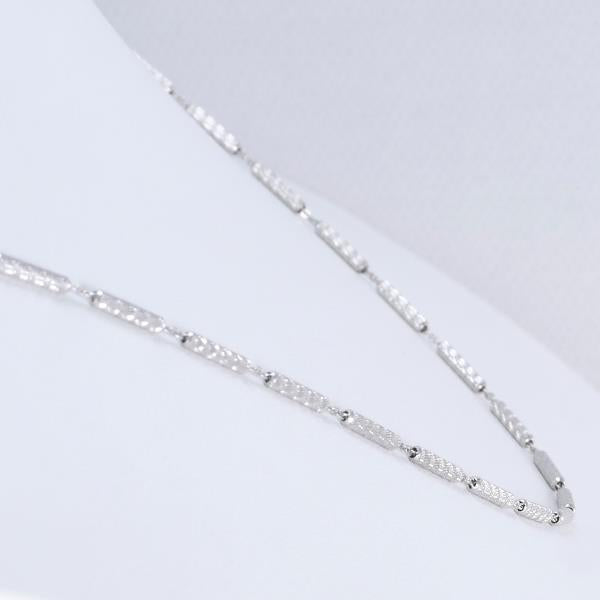 Necklace in 18K White Gold by La Corona, Approx. Weight 5.9g, 45cm Length Ladies'