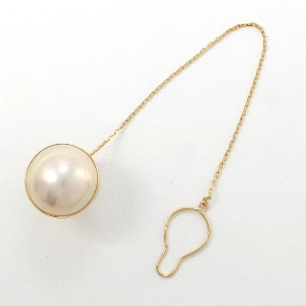 K18 Yellow Gold Pearl Pin Brooch in Pristine Condition