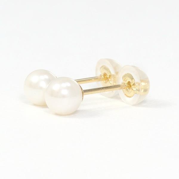 K18 Yellow Gold Pearl Earrings in Excellent Condition