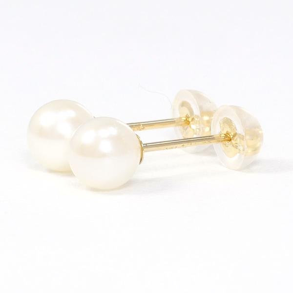 K18 Yellow Gold Pearl Earrings in Excellent Condition