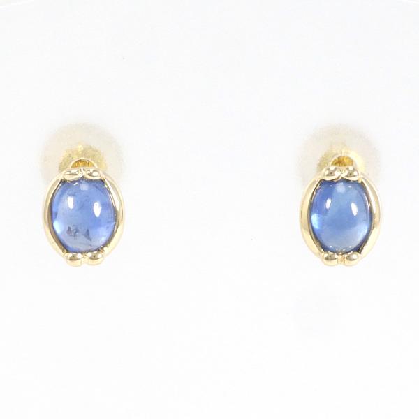 K18 Yellow Gold Sapphire Earrings in Excellent Condition